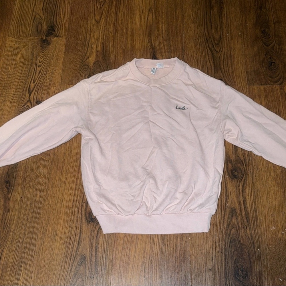 Pink Sweatshirt with Embroidered Logo